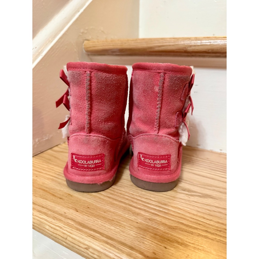 Koolaburra by UGG Victoria Pink Suede Bow Boots Toddler Kids Size 7 - Picture 4 of 8